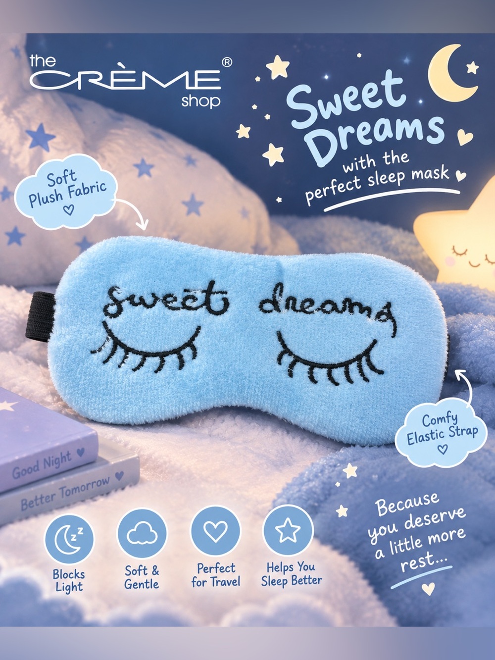The Crème Shop "Sweet Dreams" Plush Sleep Mask